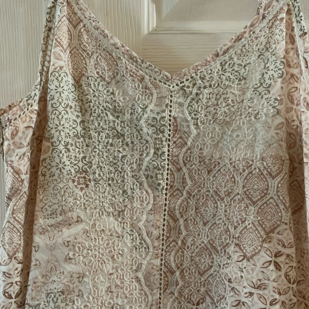 Elegant Lace Women’s Dress- Cream and Brown